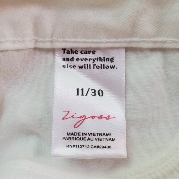 NWT VIGOSS SZ 11/30 High Rise Cropped Wide Leg Jeans w/Matching Belt in White - Picture 7 of 10